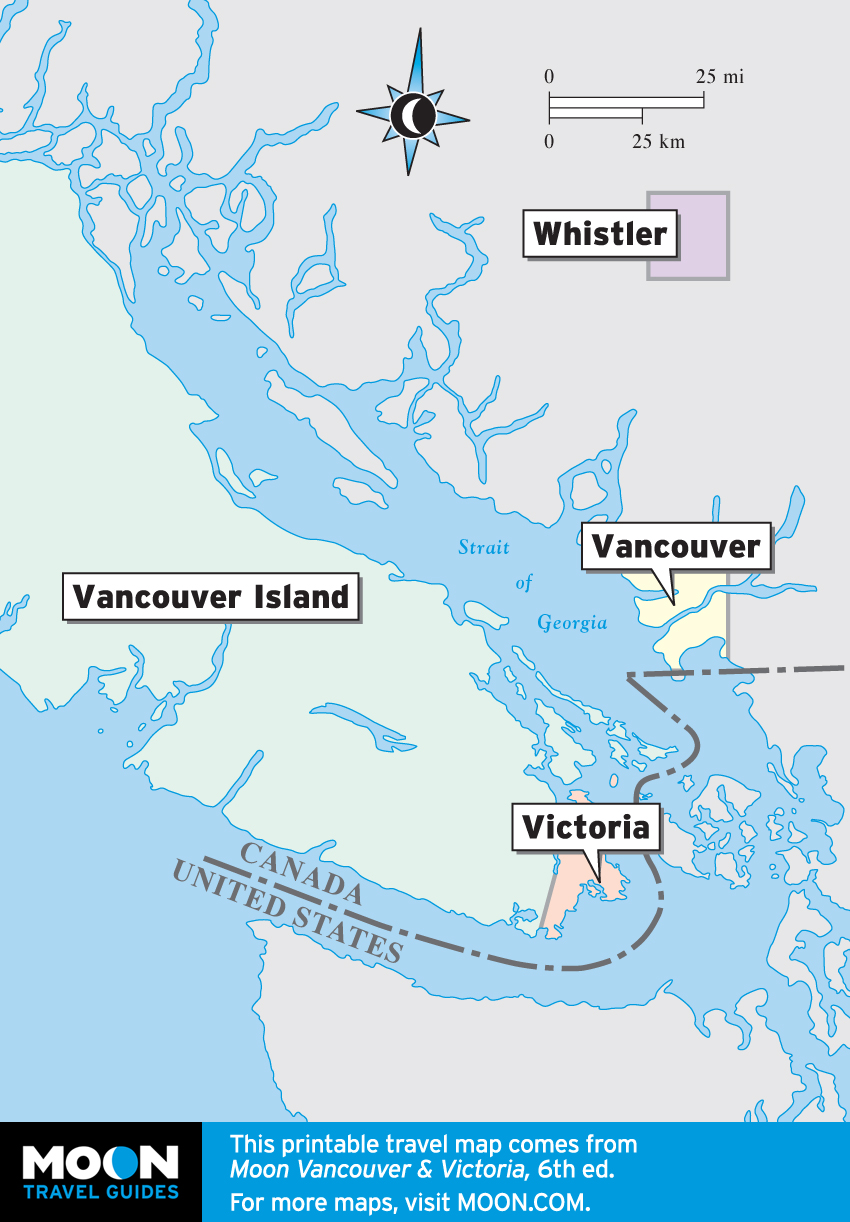 Map of Vancouver & Victoria broken into regions