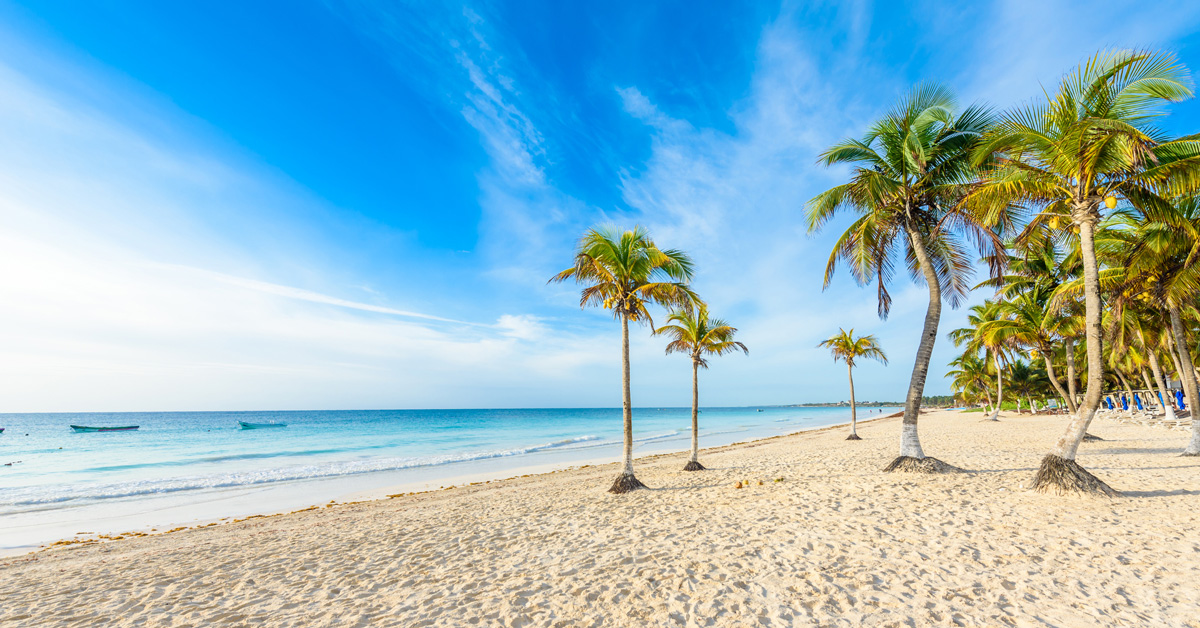 a calm, sunny day on the beach in Tulum