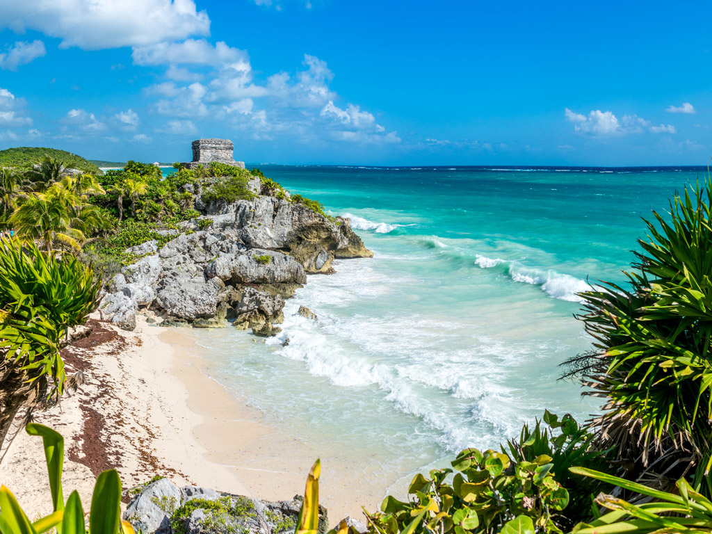 beach near el castillo in tulum, mexico