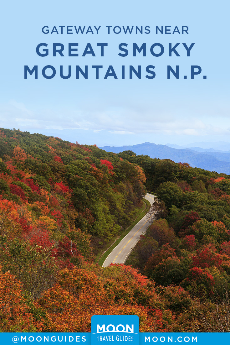 great smoky mountains gateway towns pinterest graphic