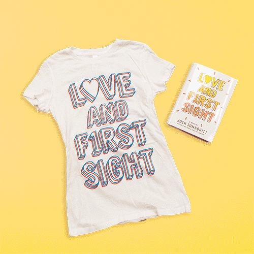NOVL - Instagram image of t-shirt and book cover for 'Love and First Sight' by Josh Sundquist