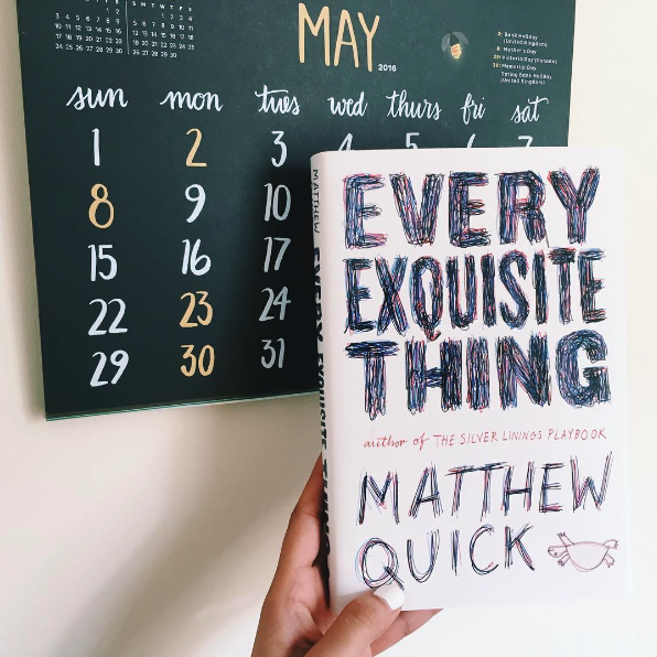 Instagram image of the book "Every Exquisite Thing" by Matthew Quick