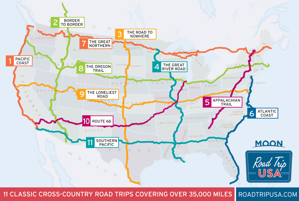 road trip usa route map