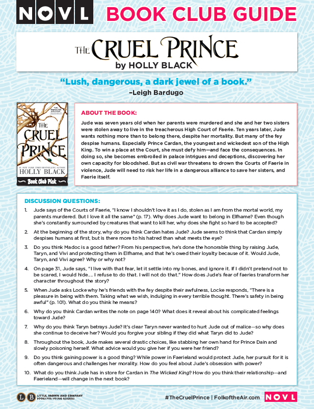 Image of The Cruel Prince Downloadable Book Club Guide