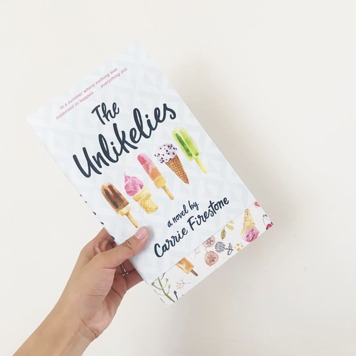Instagram image of the book "The Unlikelies" by Carrie Firestone