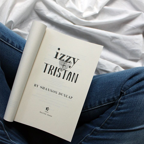 NOVL - Instagram image of book inside cover for 'Izzy + Tristan' by Shannon Dunlap