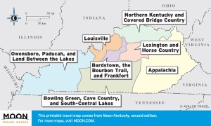 Overview of Kentucky travel maps by region.