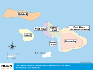 Maui, Hawaii travel maps by region