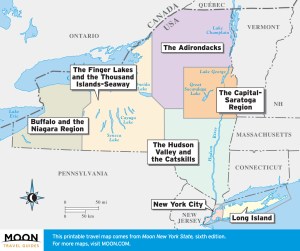 Overview of travel maps of New York State by region