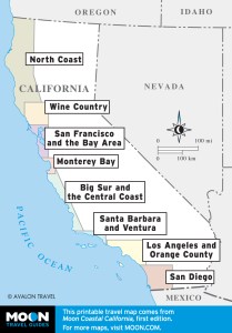 Regional overview of Coastal California travel maps