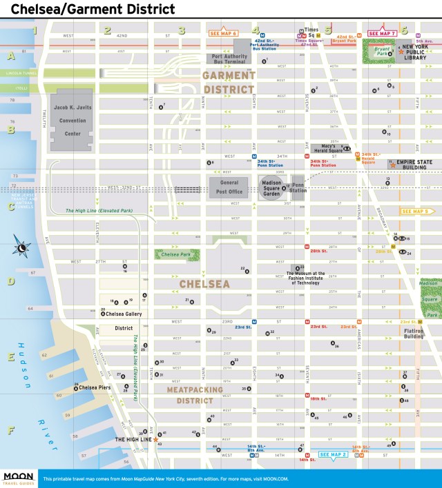 New York City Map Chelsea And The Garment District Hachette