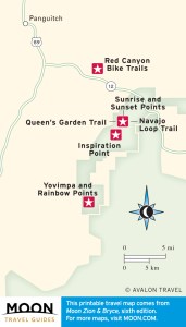 map of viewpoints in bryce canyon national park