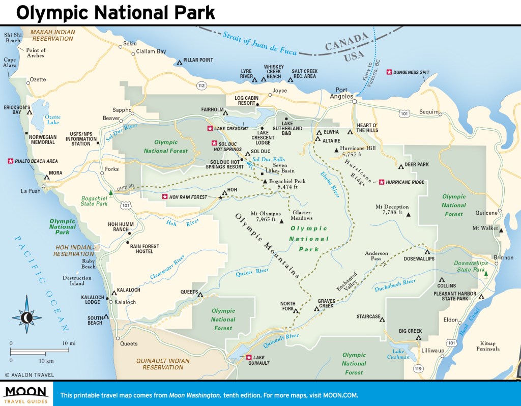 Travel Map of Olympic National Park