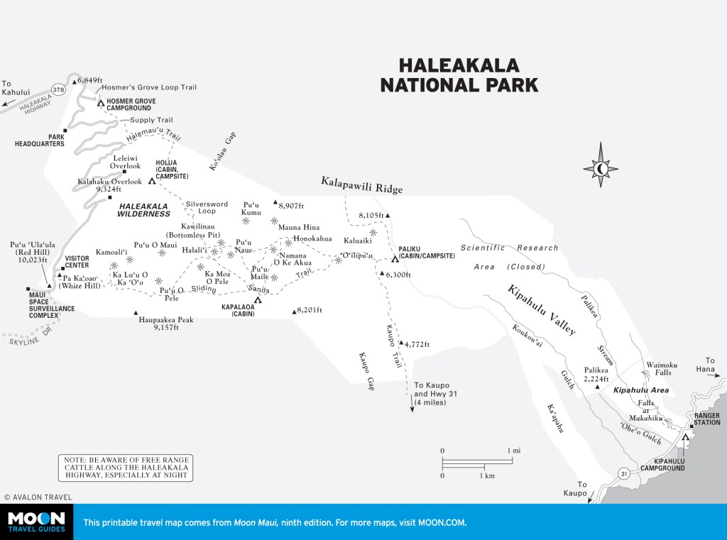 Map of Haleakala National Park