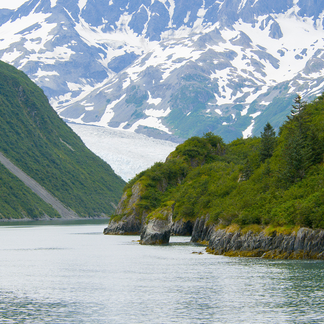 mountains backing Aialik Bay