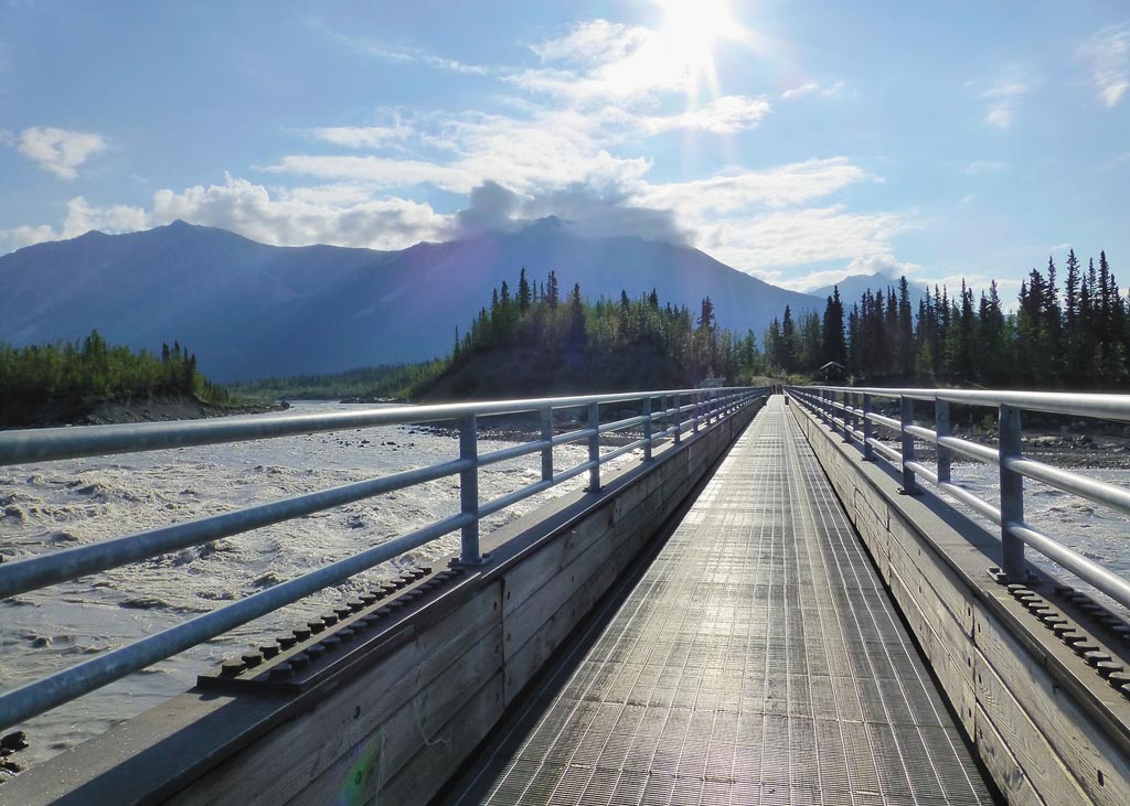 footbridge path into McCarthy, Alaska