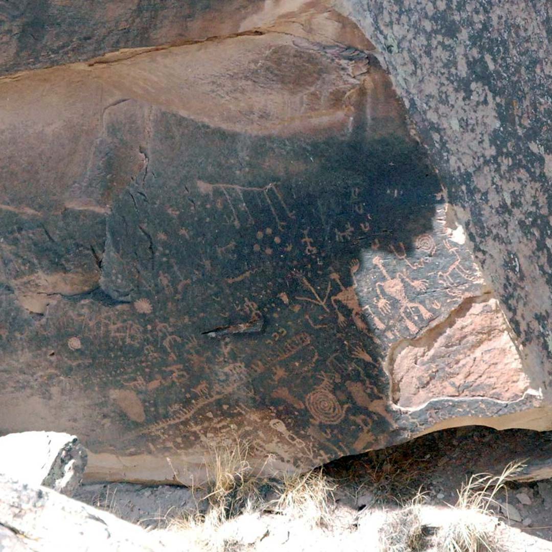Newspaper Rock in Arizona's Petrified Forest.