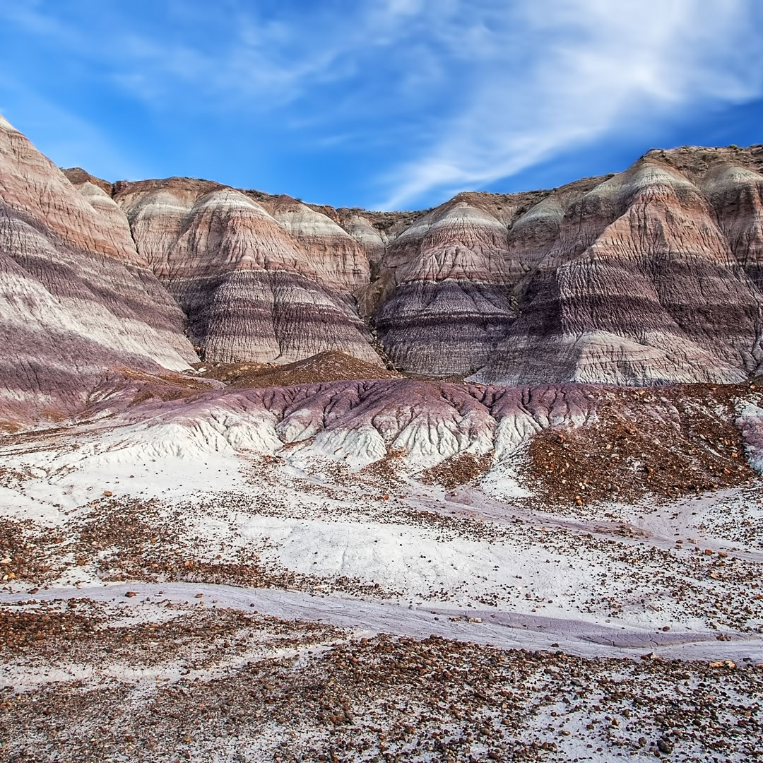 mountains lined with color in the Painted Desert