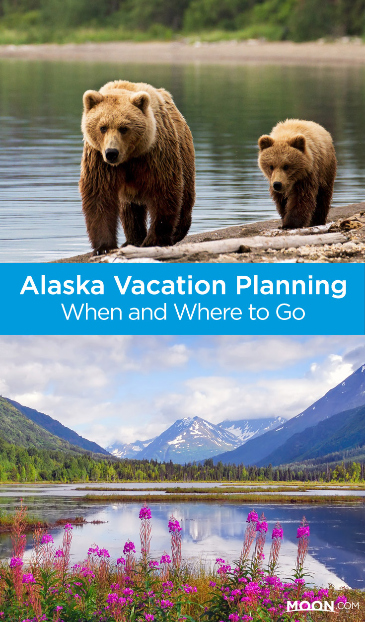 when and where to go to alaska pinterest graphic