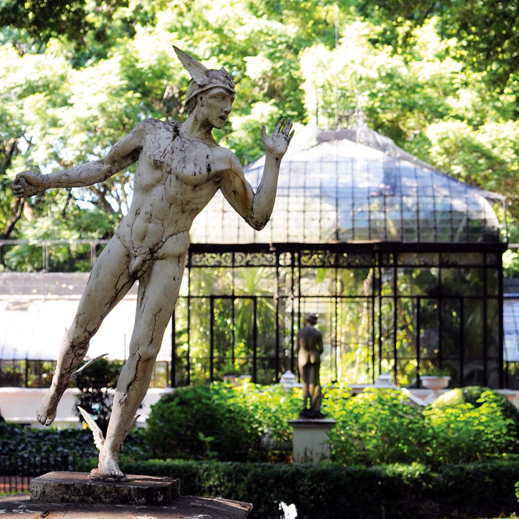 A statue of Mercury in the Jardín Botánico