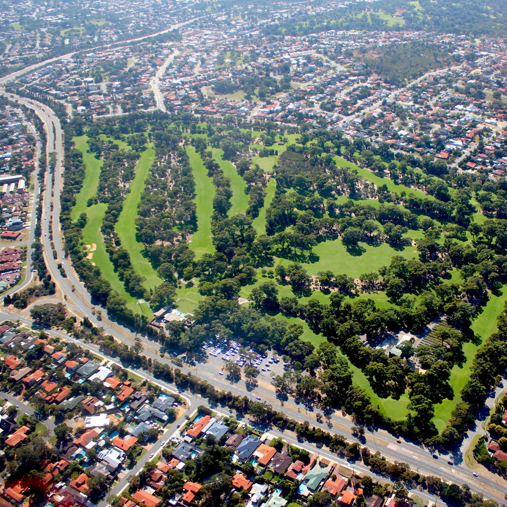 aerial view of suburban Perth