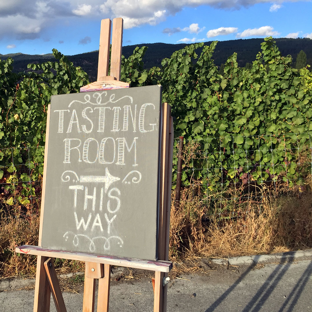 Tasting room sign.