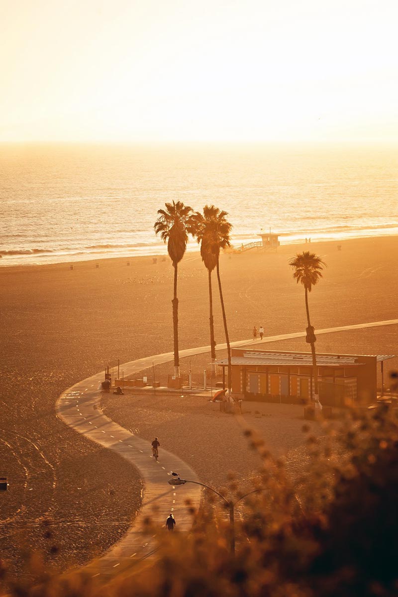 Sunset at Santa Monica Beach. 