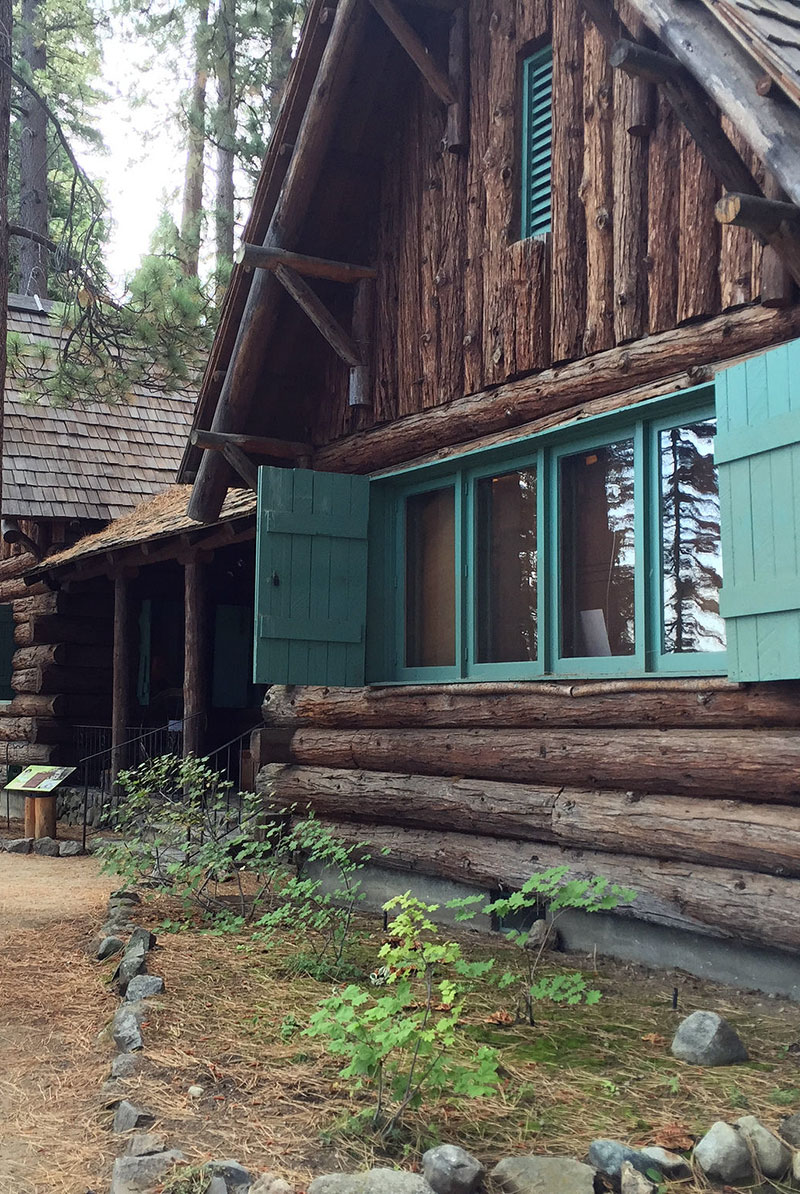 A log-cabin building at Tallac Historic Site in South Lake Tahoe.