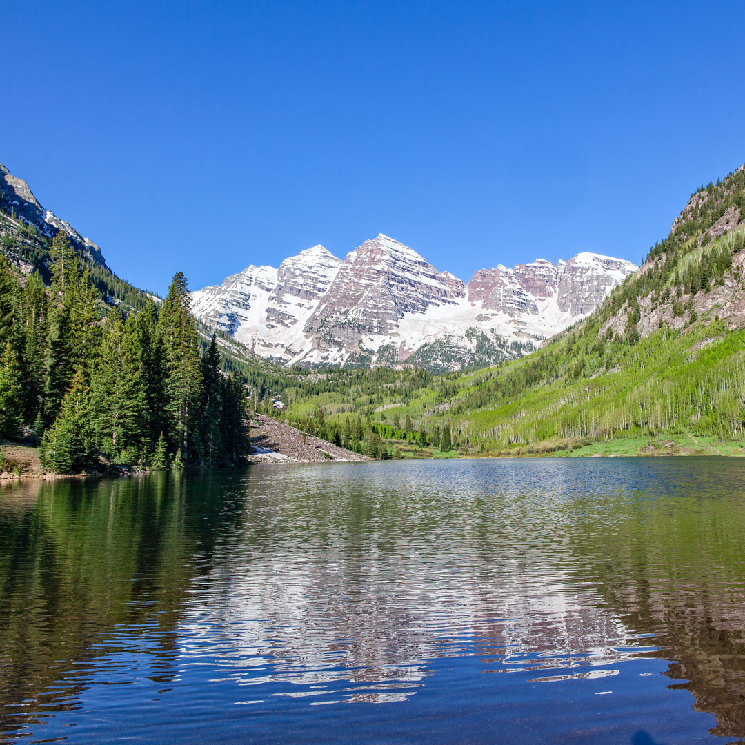 Rocky mountain reflection in lake