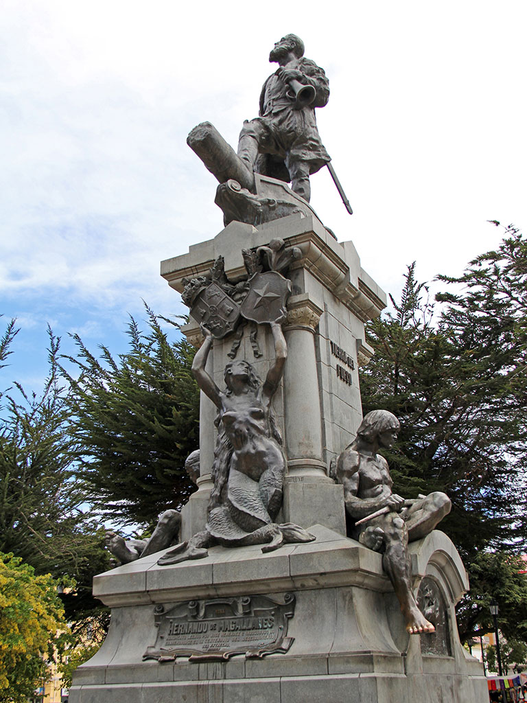 historic magellan monument in Punta Arenas