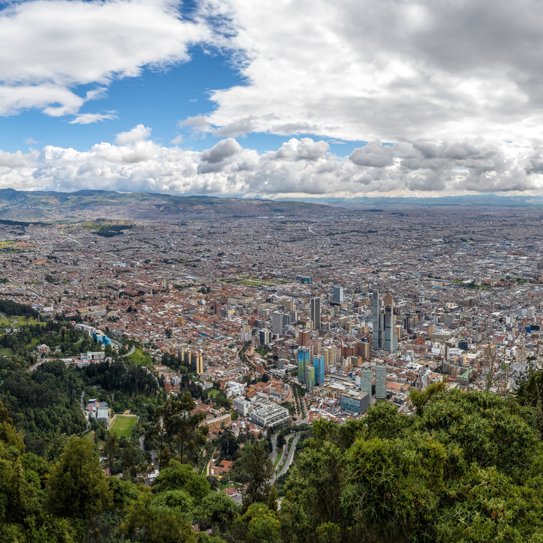 aerial view of the metropolis of Bogota Colombia