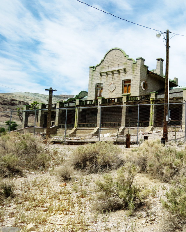 Rhyolite’s well-preserved train station.