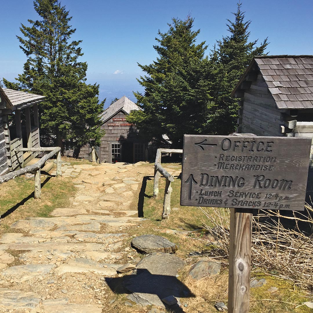 path leading to cabins at LeConte Lodge