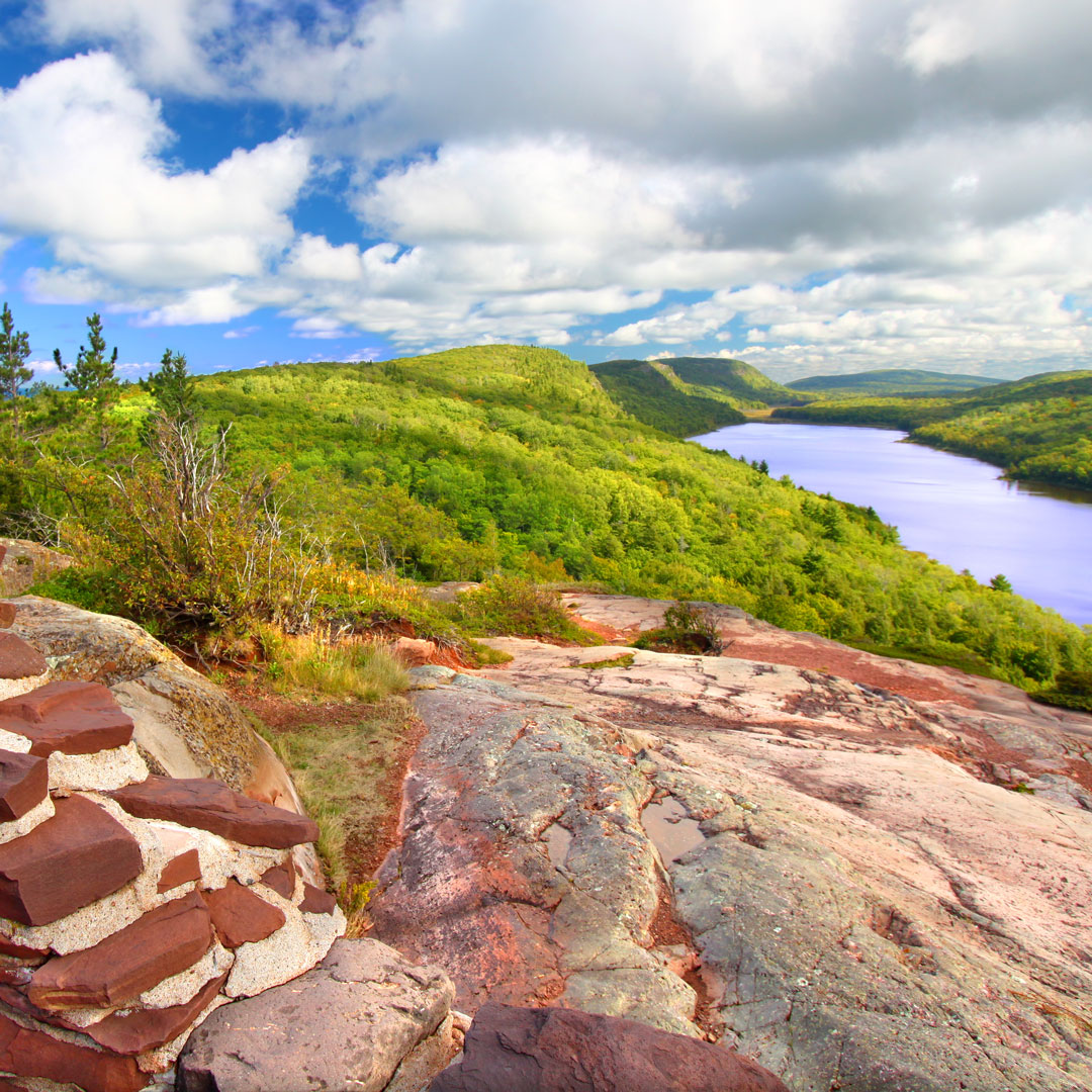 cloudes over porcupine mountains as seen from Lake of the Clouds overlook