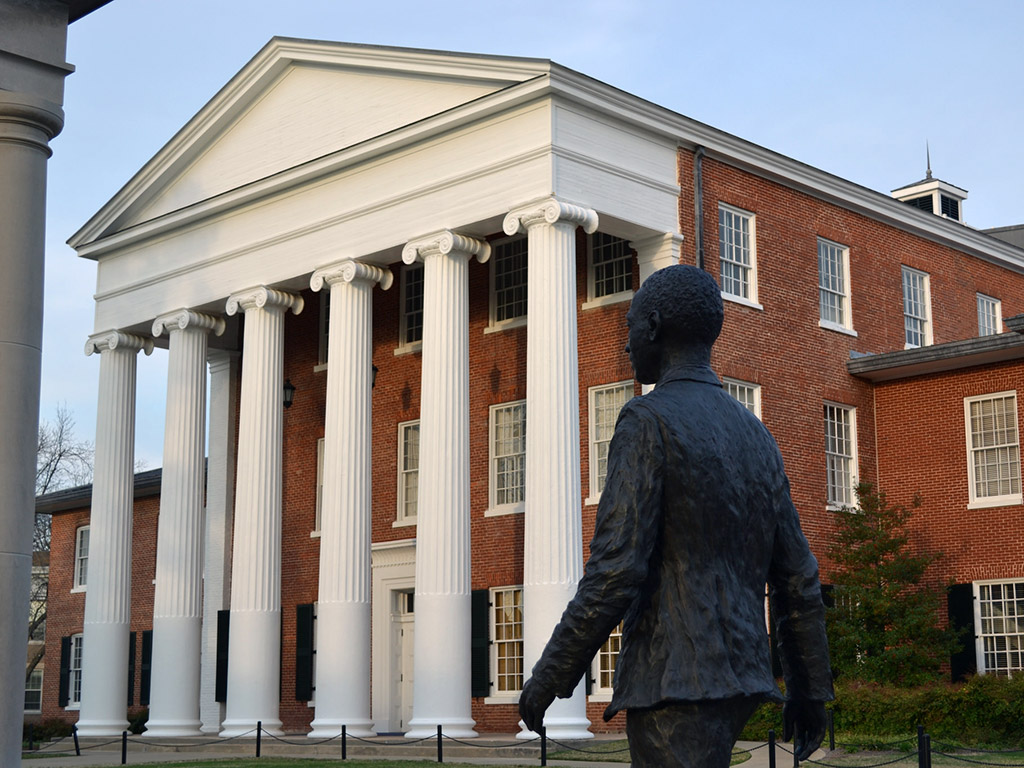 statue of the first african american student at University of Mississippi