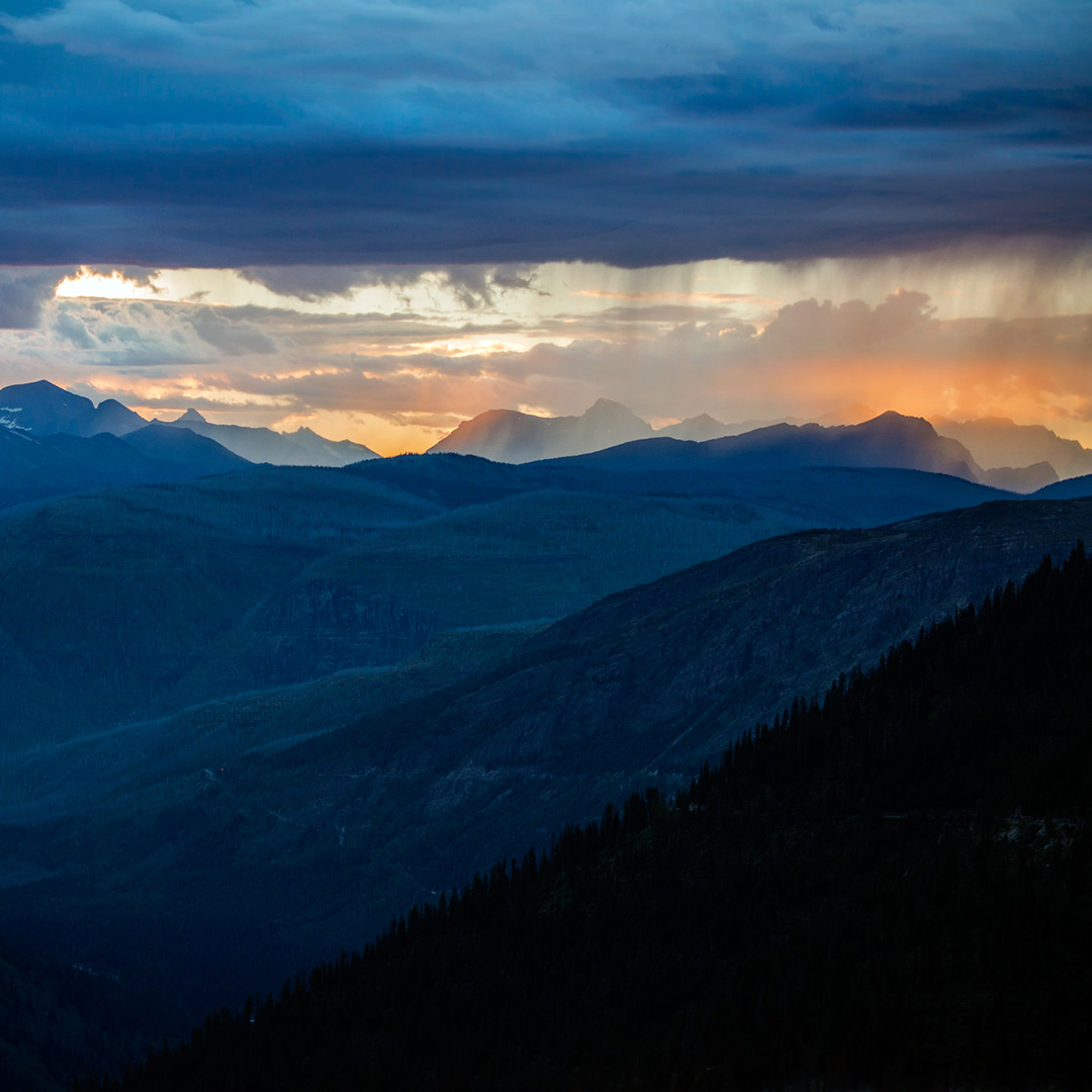 Sunset along Going-to-the-Sun-Road.