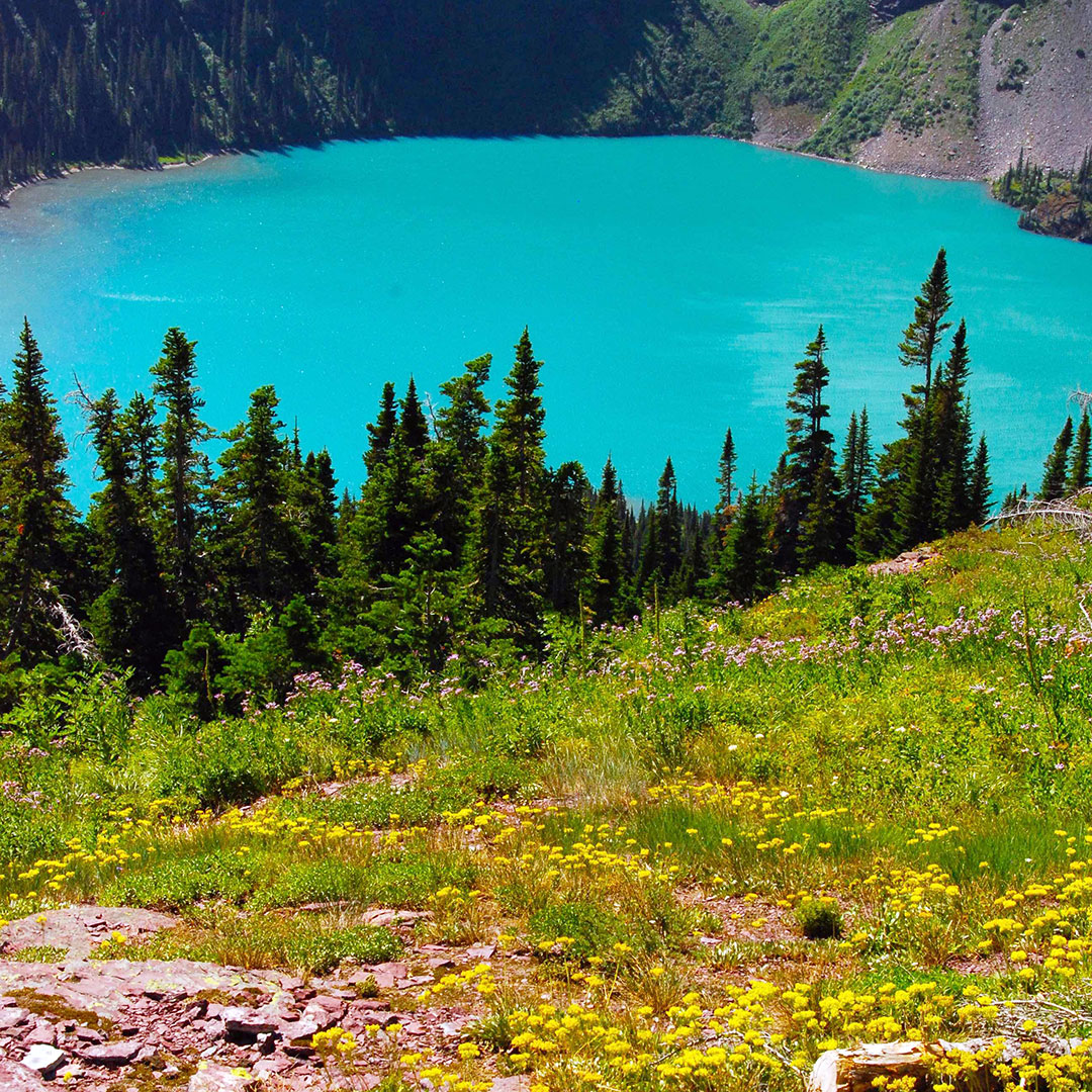 Grinnell Lake in Glacier National Park.