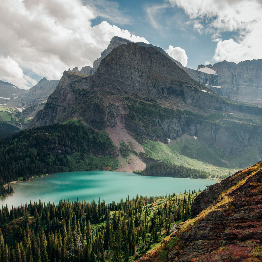 clouds over Grinnell Lake