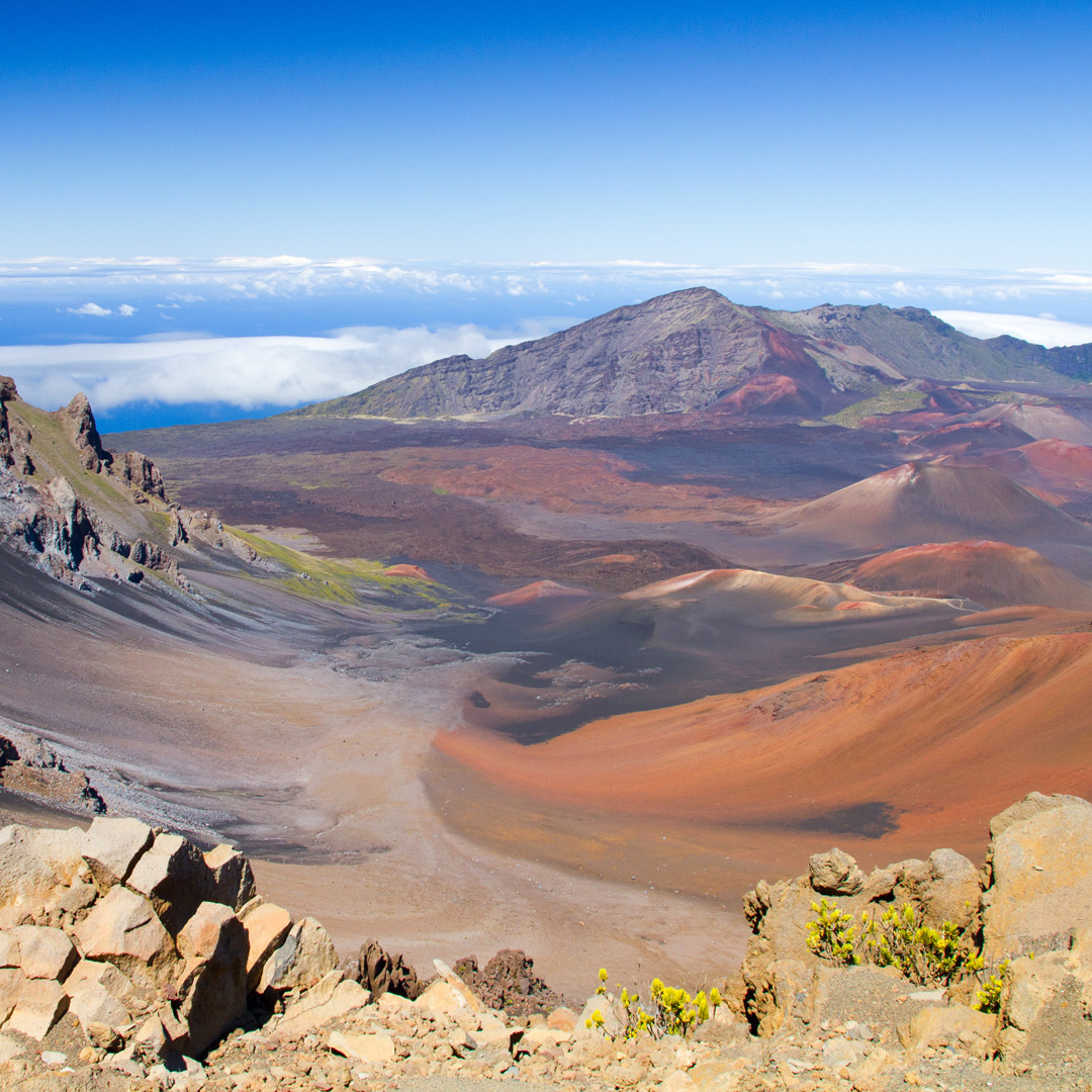landscape view of Haleakala National Park, home of the best hiking in Maui