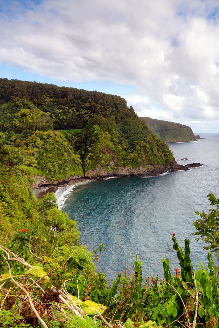 Cliffs of eastern Maui along the Road to Hana.