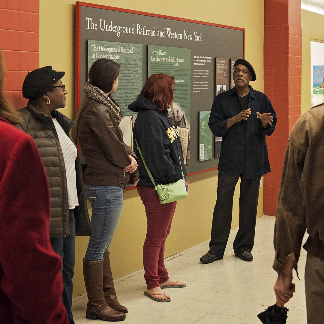 a docent shares the history of the New York Underground Railroad sites