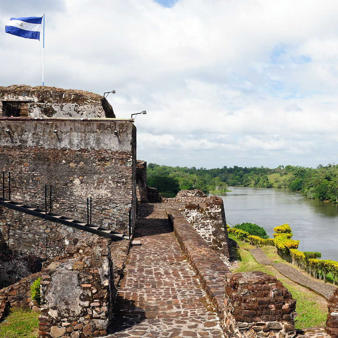 The old stone fort on the banks of the San Juan in El Castillo, Nicaragua.