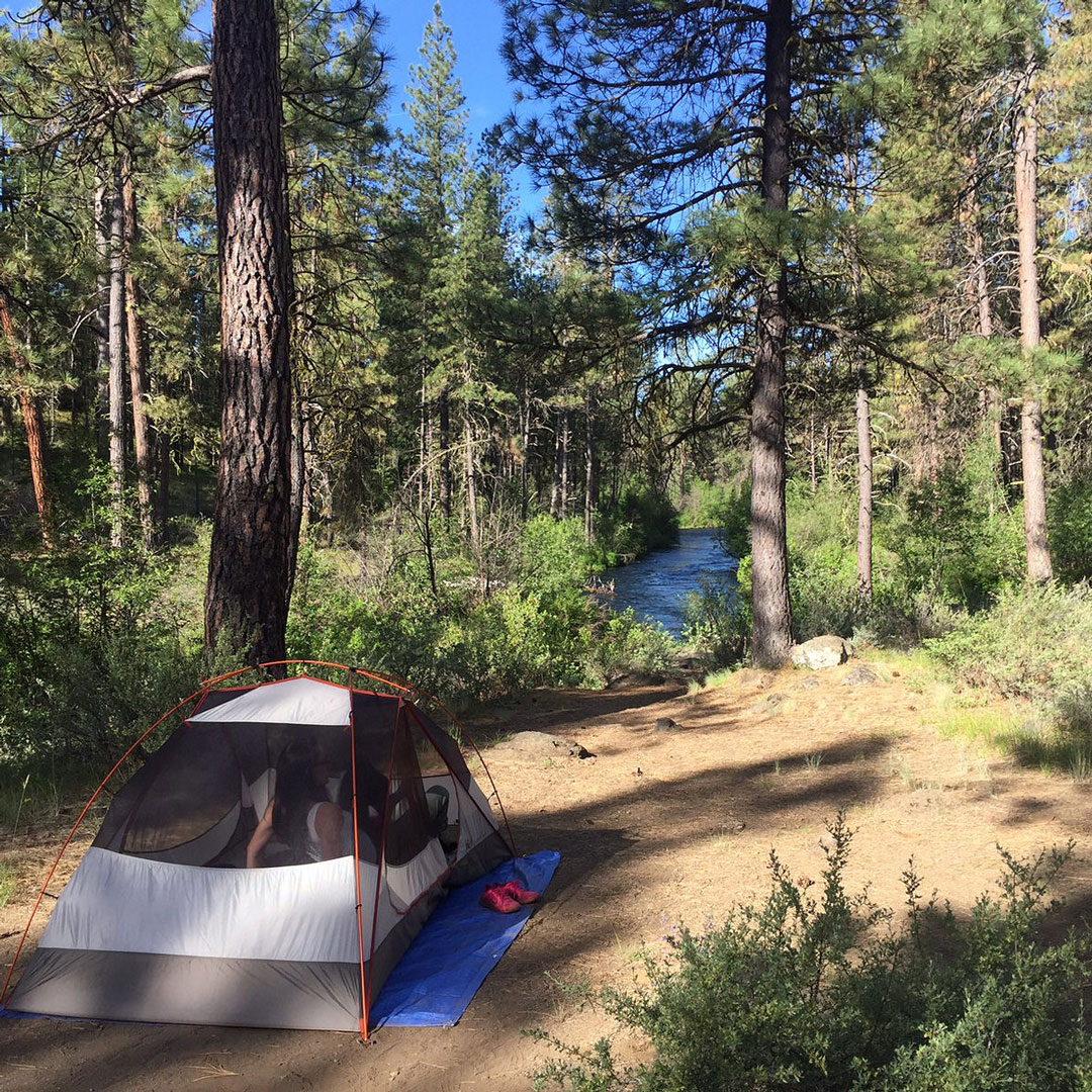 tent in Camp Sherman Oregon