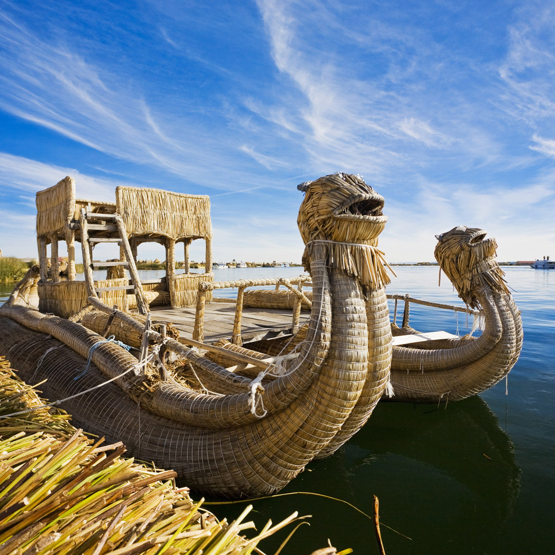 reed boats in lake titicaca