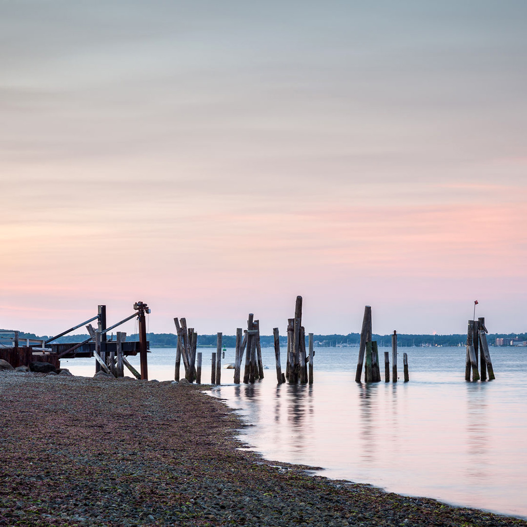 The shoreline at the Prudence Island Ferry dock