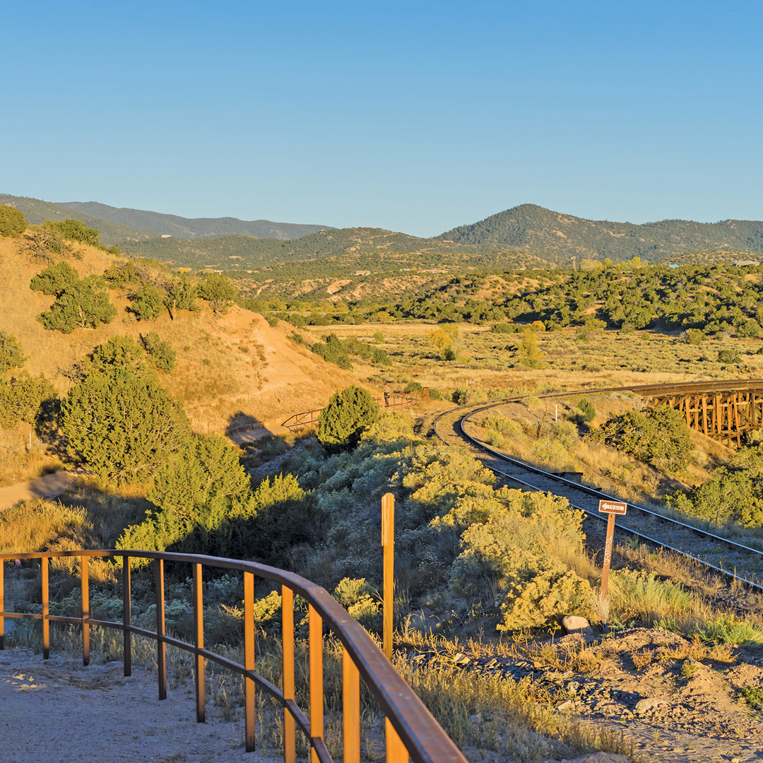 sun illuminates the countryside in Santa Fe