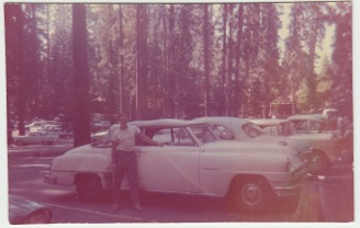 Bill Dalton with a car in Sequoia National Park