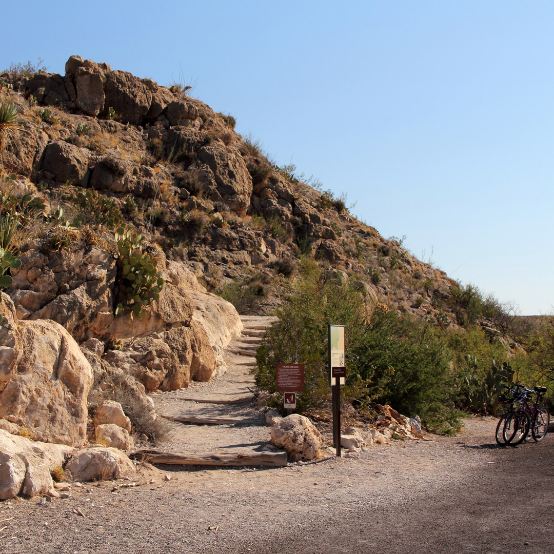 bikes parked near a nature trail in Big Bend National Park