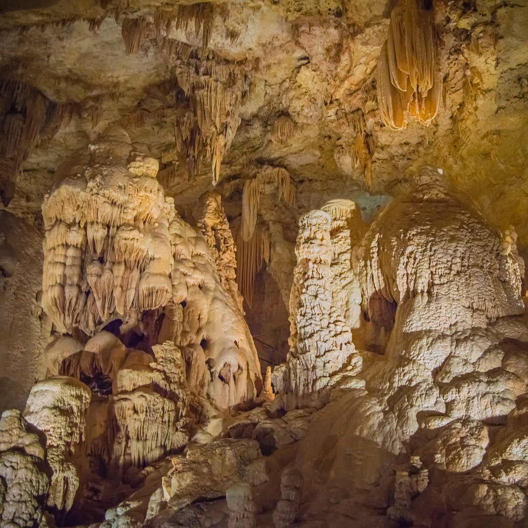 rock formations inside a cave in Texas