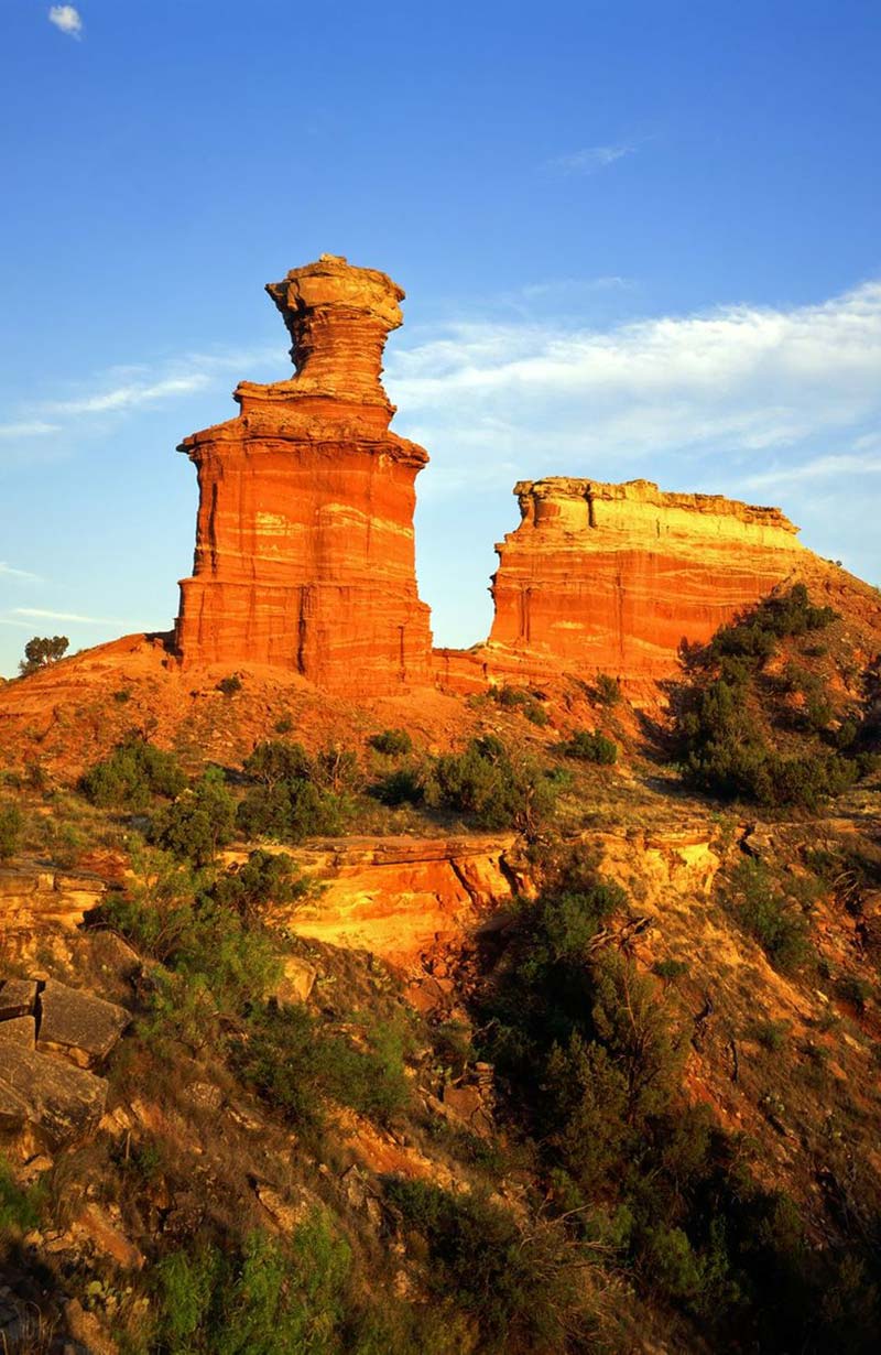 The "Lighthouse" rock formation in Palo Duro Canyon State Park. 